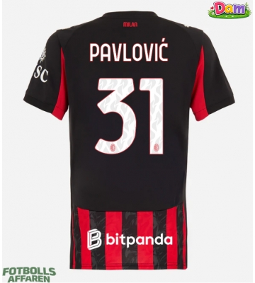 AC Milan Strahinja Pavlovic #31 Hemmatröja Kvinnor 2025-26 Kortärmad